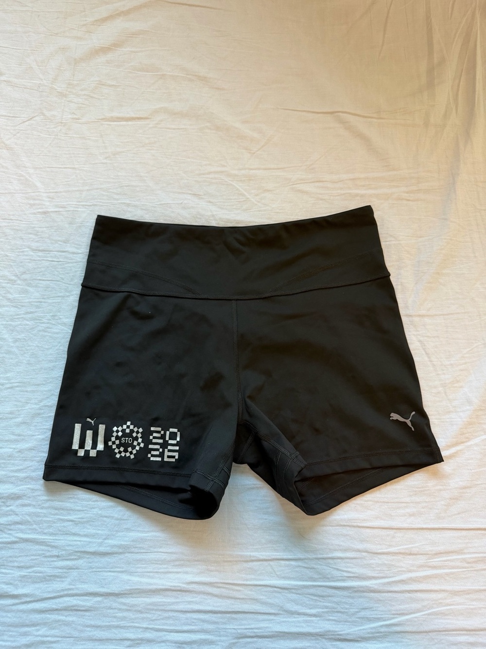 Puma Black Women's Bike Shorts with Reflective Logos